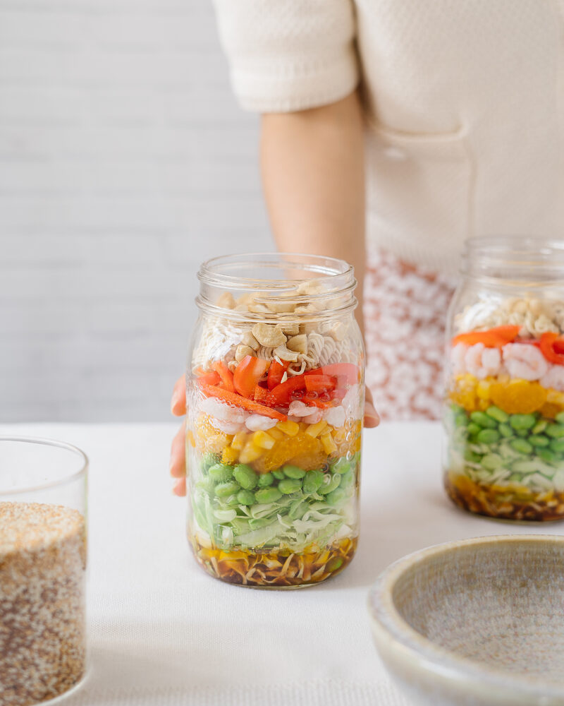 salade en pot edamames et légumes
