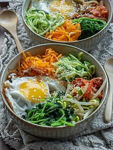 repas équilibré et santé avec légumes colorés et oeuf